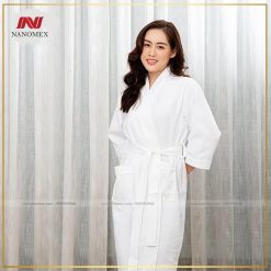 áo choàng khách sạn vải tổ ong trắng